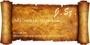 Jánosik Szabina névjegykártya